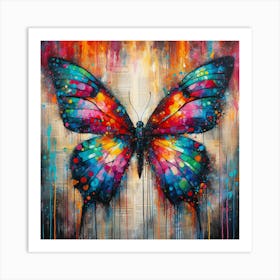 Colourful Modern Abstract Butterfly v2 Art Print