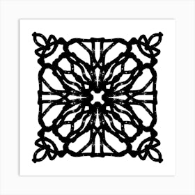 Black And White Floral Pattern 7 Art Print