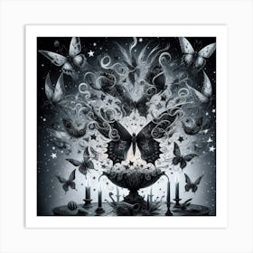 Black And White Butterflies 30 Art Print