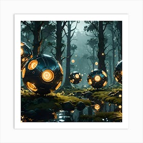 Spheres In The Forest Art Print