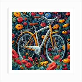 Bicycle In The Garden Art Print