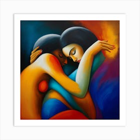 Two Women Hugging 5 Art Print