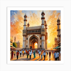 Charminar India Cubism Art Art Print