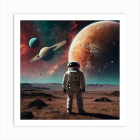 Astronaut In Space Art Print