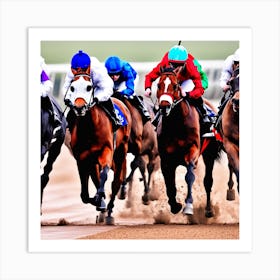 Jockeys Racing 5 Art Print