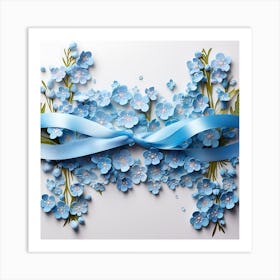 Forget Me Not Flowers On White Background Art Print