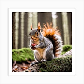 Squirrel In The Forest 123 Art Print