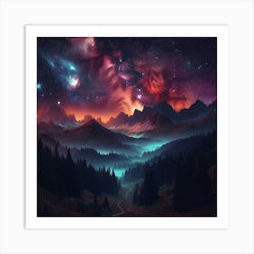 Galaxy Landscape 8 Art Print