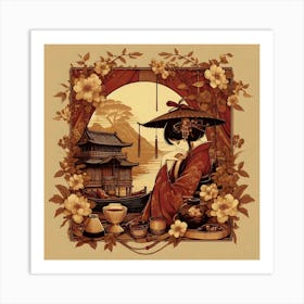 Japan Traditional Geisha Illustration By Ad 94 Art Print