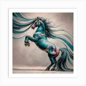 Blue Horse 4 Art Print