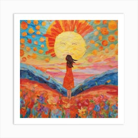 Sun And The Woman Art Print