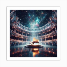 Grand Piano In Space 3 Art Print