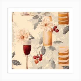 Wine And Cake Art Print