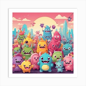 Monsters In The City 2 Art Print