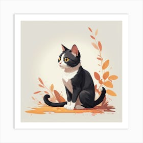 Graphic Design Sneaky Cat Art 1 Art Print