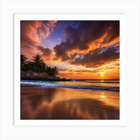 Sunset On The Beach 276 Art Print