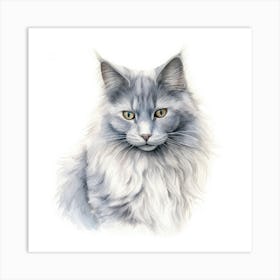 Nebelung Cat Portrait 2 Art Print