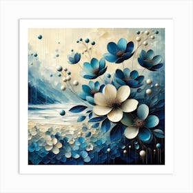 Blue Flowers 2 Art Print