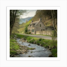 Cottage By The Stream 5 Art Print