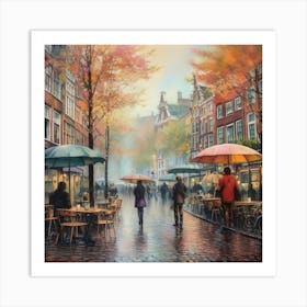 Amsterdam In The Rain 13 Art Print