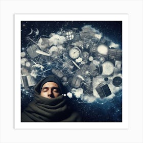 Man Sleeping In A Cloud Art Print