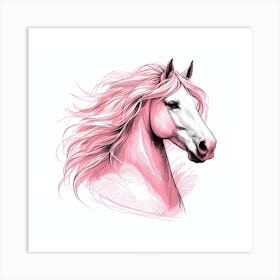 Pink Horse Head Art Print