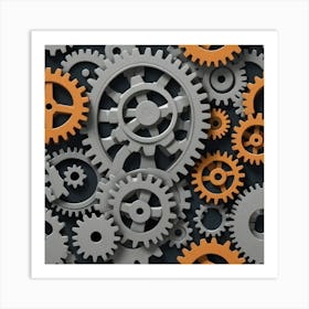 Gears Background 12 Art Print