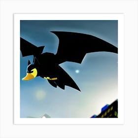 Flying bat duck quackers Art Print