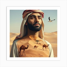 Arabic Man In The Desert Art Print