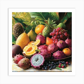 Tropical Fruits Art Art Print