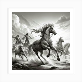 Battle Of The Horses Art Print