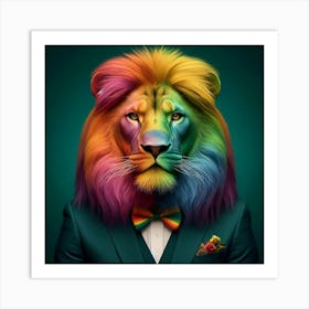 Rainbow Lion Pride Art Print