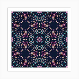 Set of geometric pattern with colored squares 2 Art Print