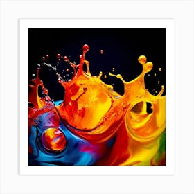 Colorful Paint Splash 3 Art Print