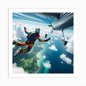 Skydiver Jumping Out Of A Plane 4 Art Print