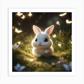 Little White Bunny Art Print