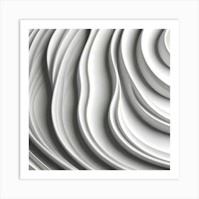 Abstract White Wavy Pattern 1 Art Print