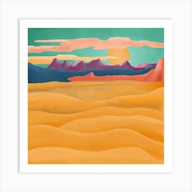 Desert Landscape Painted Texture Nature Art Art Print