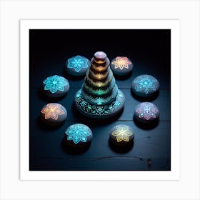 Glow balance stones 3 Art Print