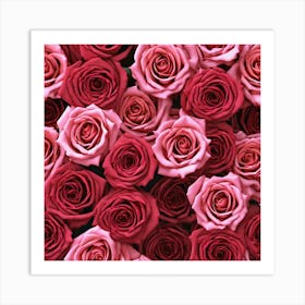 Pink Roses Background 2 Art Print