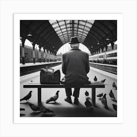 Waiting On My Train To Come In Art Print