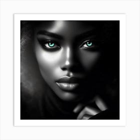 Black Woman With Green Eyes 40 Art Print