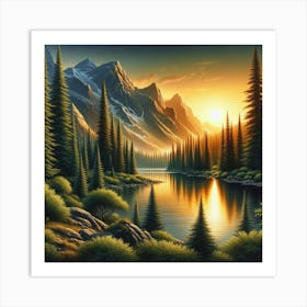 Sunset In The Mountains 154 Art Print