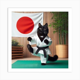 Karate Cat 5 Art Print