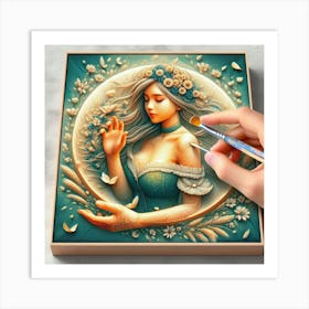 Woman Artist Painting Art Print