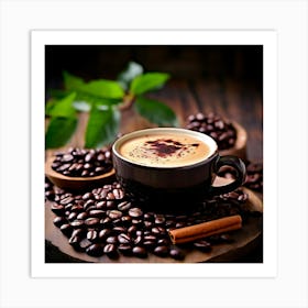 Coffee And Coffee Beans 11 Art Print