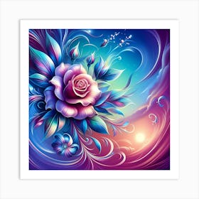 Abstract Roses 1 Art Print