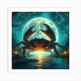 Crab In The Moonlight 33 Art Print