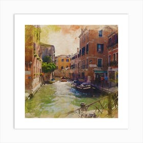 Venice.Printed wall painting, high-level art. Art Print