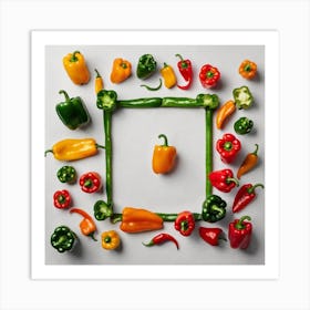 Peppers In A Frame 25 Art Print